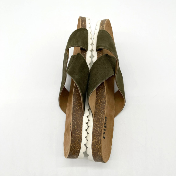 Diba Womens Coyote Slide Sandal Size 9 Olive Suede Leather Open Toe Summer Beach - Picture 6 of 11